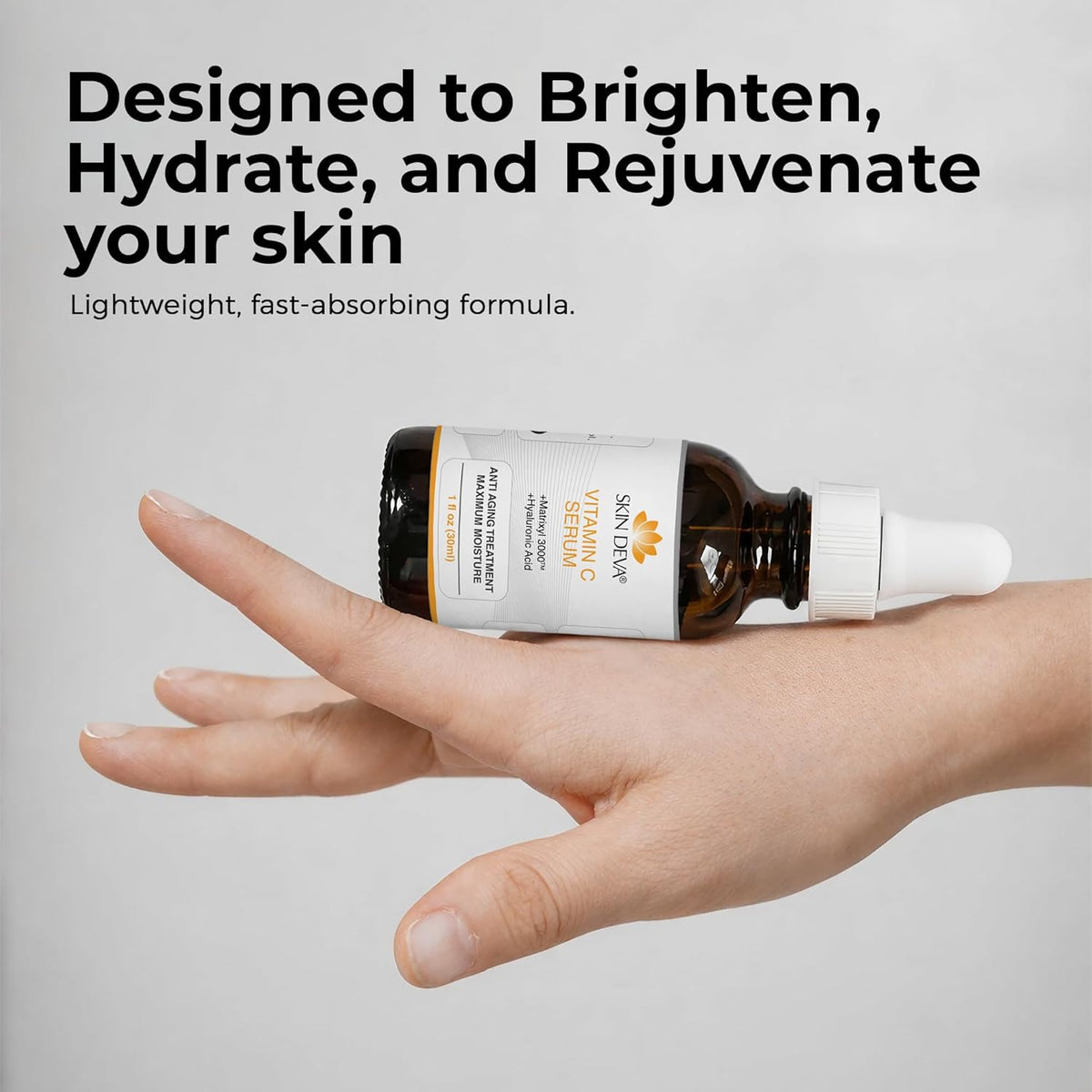 Skin Deva Vitamin C and Hyaluronic Acid Serum for Face Matrixyl 3000 Anti Aging Serum, Anti Wrinkle Facial Serums - Improve Appearance of Dark Spots, Tone, Fine Lines, Glowing- 1 fl Oz