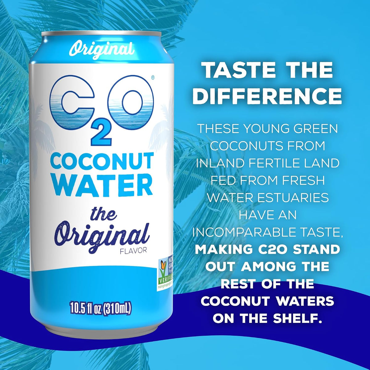 C2O Pure Coconut Water, 100% All Natural Electrolyte Drink - Healthy Alternative to, Soda, Coffee, and Sports Drink - Non-GMO, Gluten Free – 10.5 Fluid Ounce (Pack of 24)