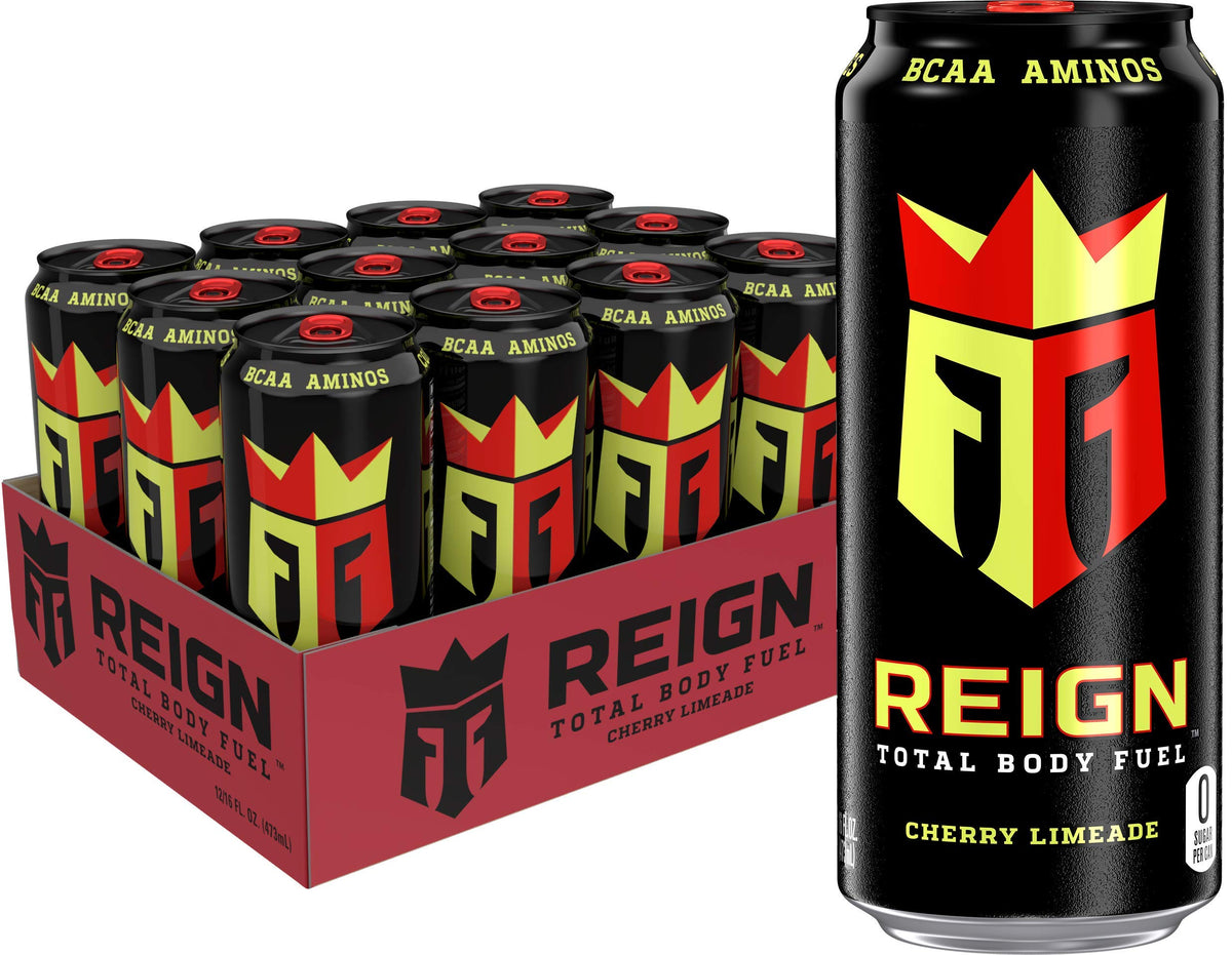 Reign Total Body Fuel,Cherry Limeade,Fitness & Performance Drink,16 Fl Oz,(Pack of 24)