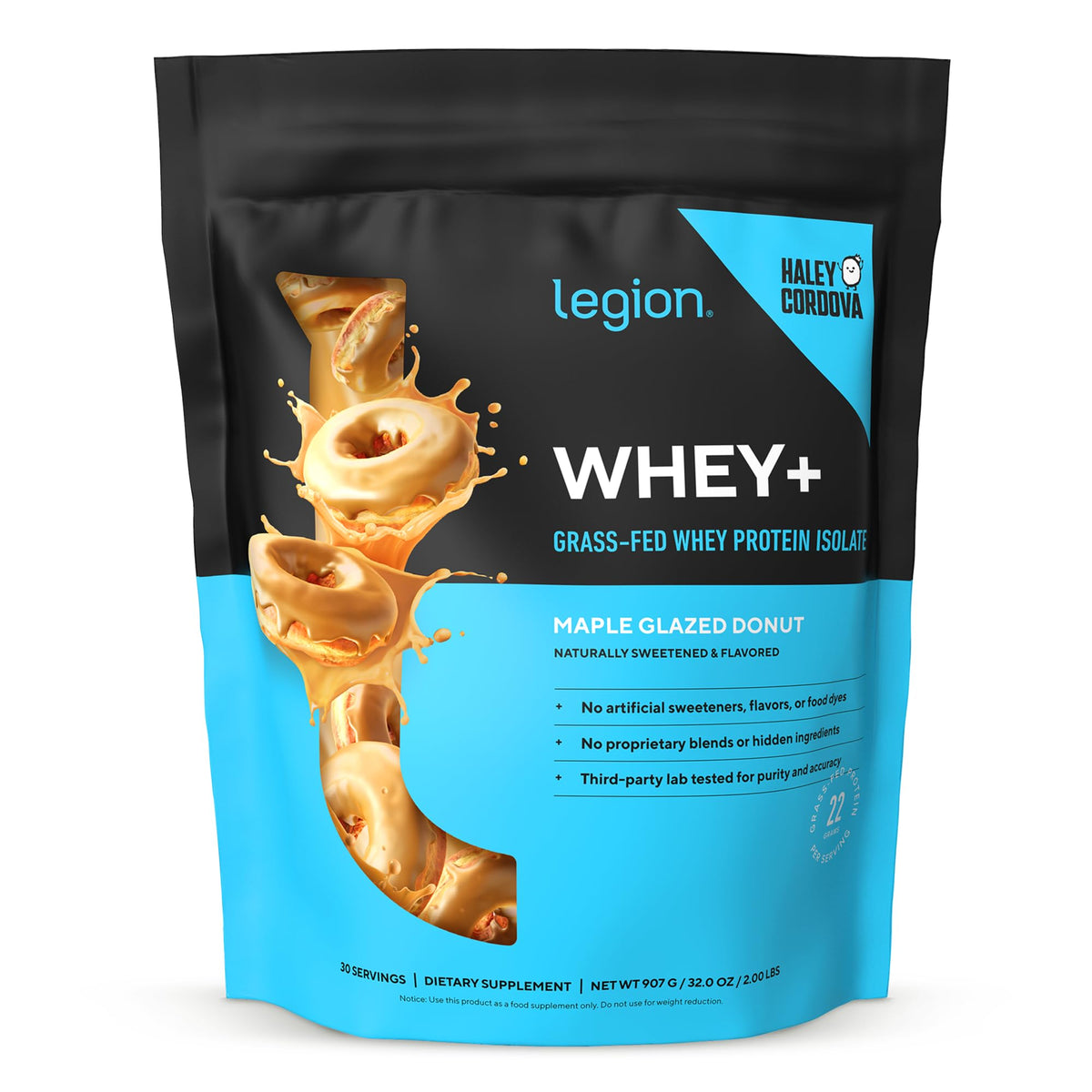 Legion Whey+ Protein Isolate Grass Fed, Chocolate, 30 Servings