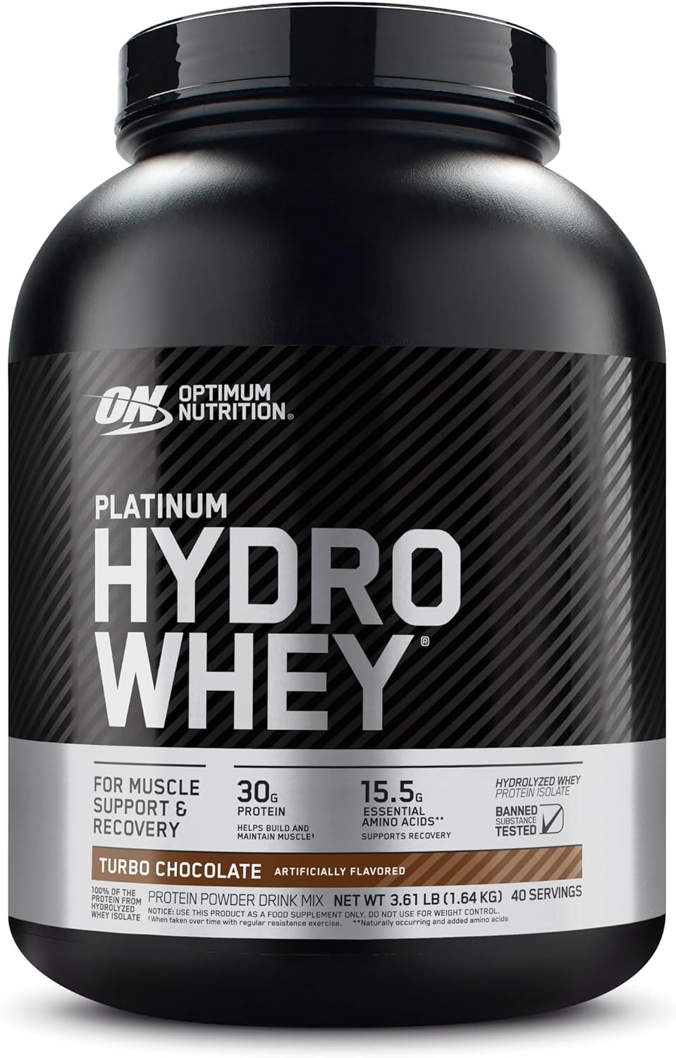 Optimum Nutrition Platinum Hydrowhey Protein Powder, Turbo Chocolate, 3.6LB
