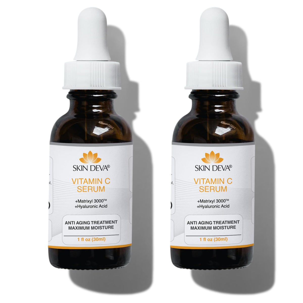 Skin Deva Vitamin C and Hyaluronic Acid Serum for Face Matrixyl 3000 Anti Aging Serum, Anti Wrinkle Facial Serums - Improve Appearance of Dark Spots, Tone, Fine Lines, Glowing- 1 fl Oz