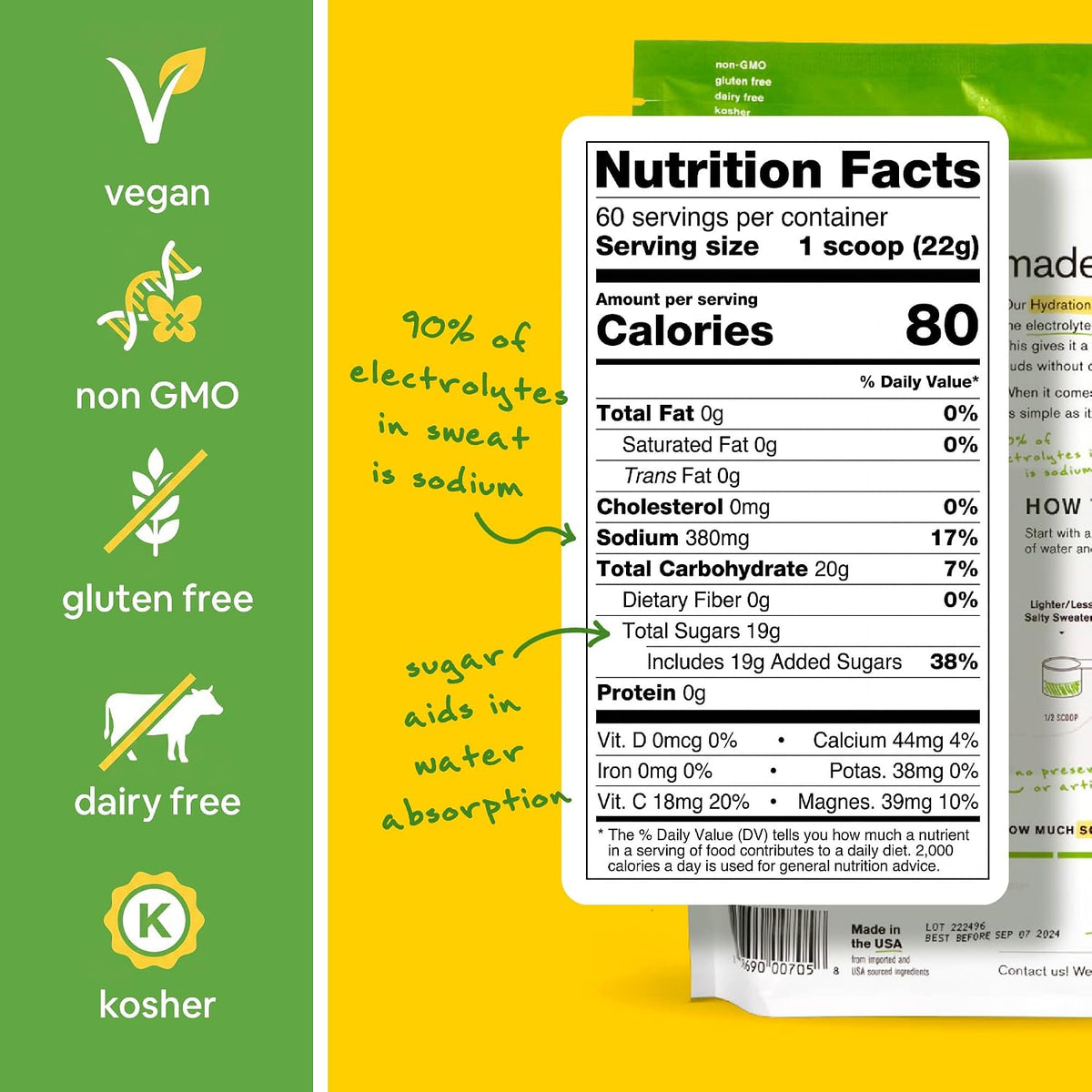 Skratch Labs Hydration Sports Drink Mix, Lemon Lime, 60 Servings